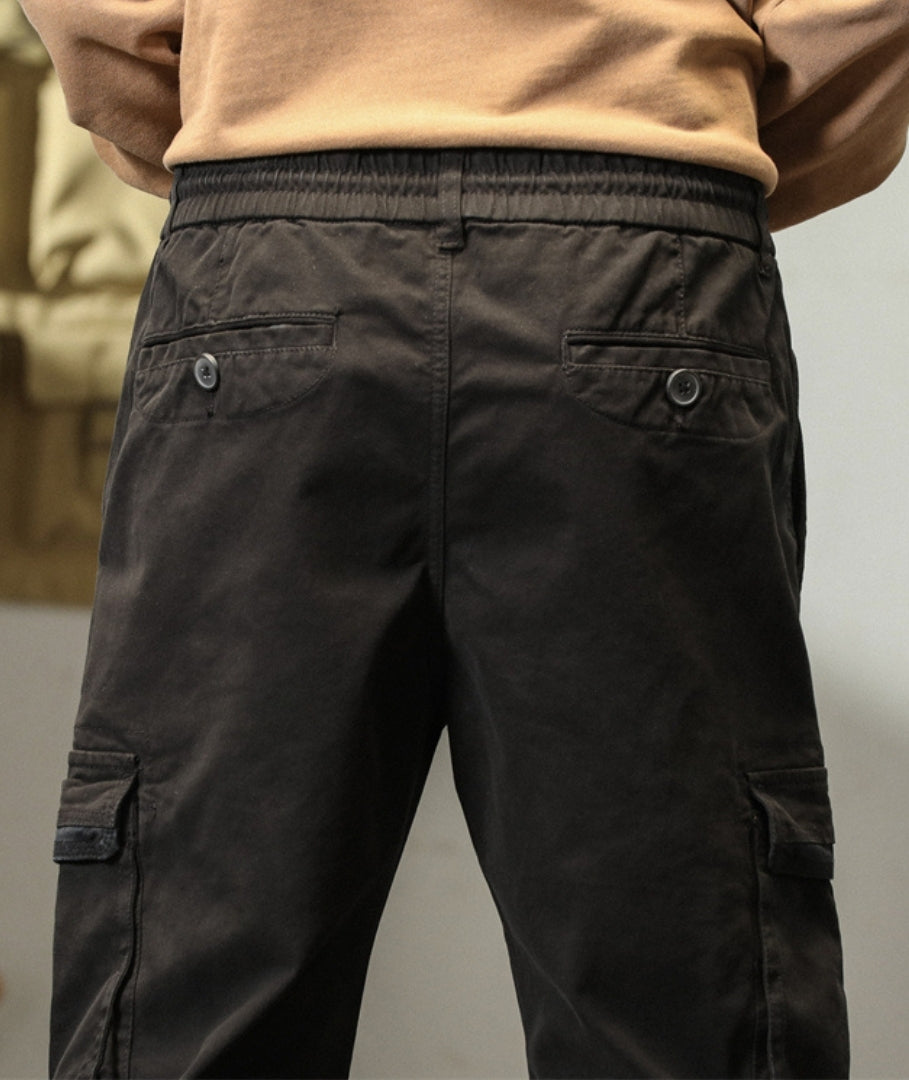 L'MONTE Imported Men's Slim Fit Casual Black Cotton Cargo Joggers My Store