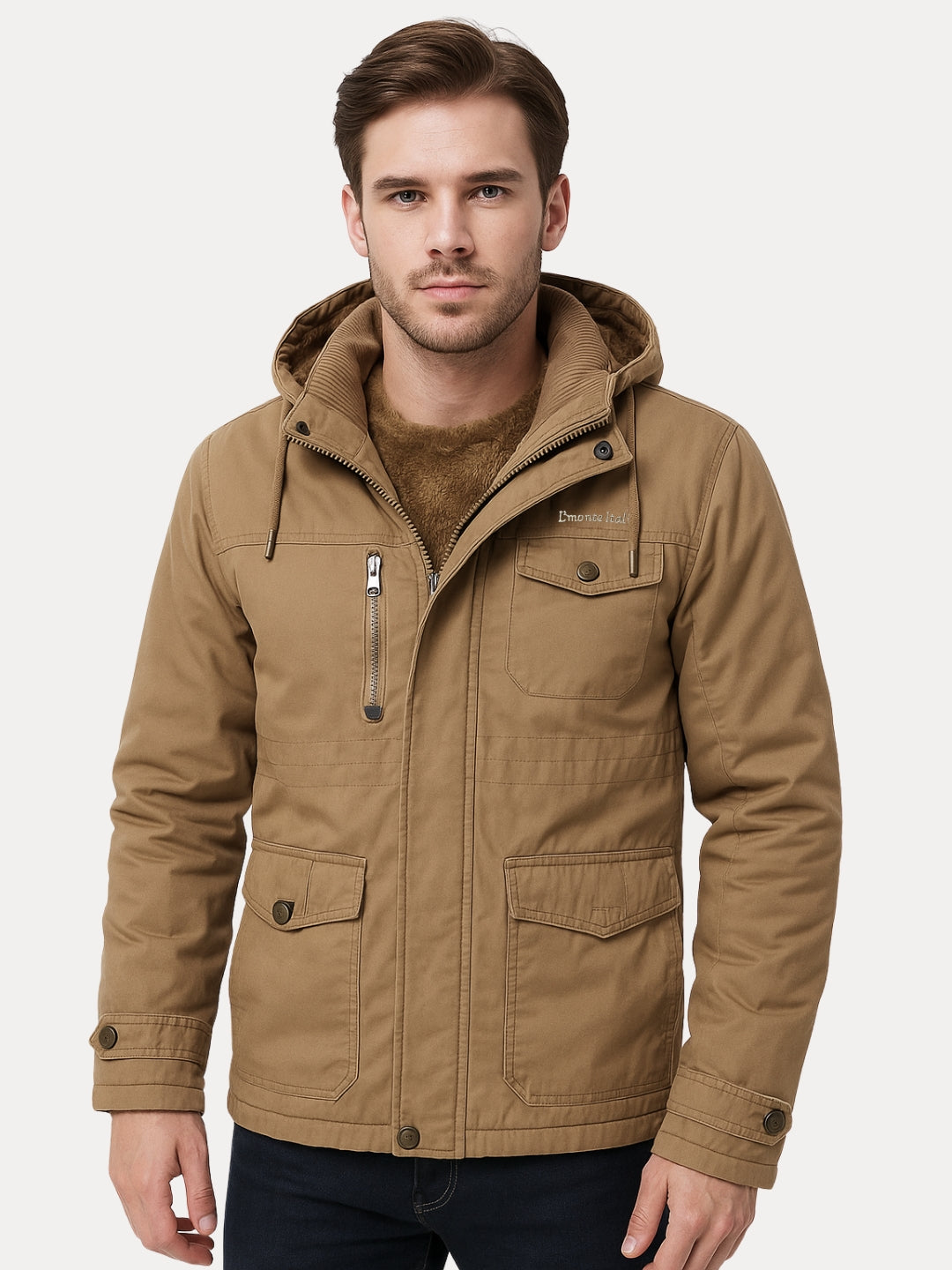 L'MONTE Men's Khaki Heavy-Duty Winter Cargo Jacket My Store