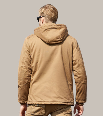 L'MONTE Men's Khaki Winter Jacket With Detachable Hood My Store