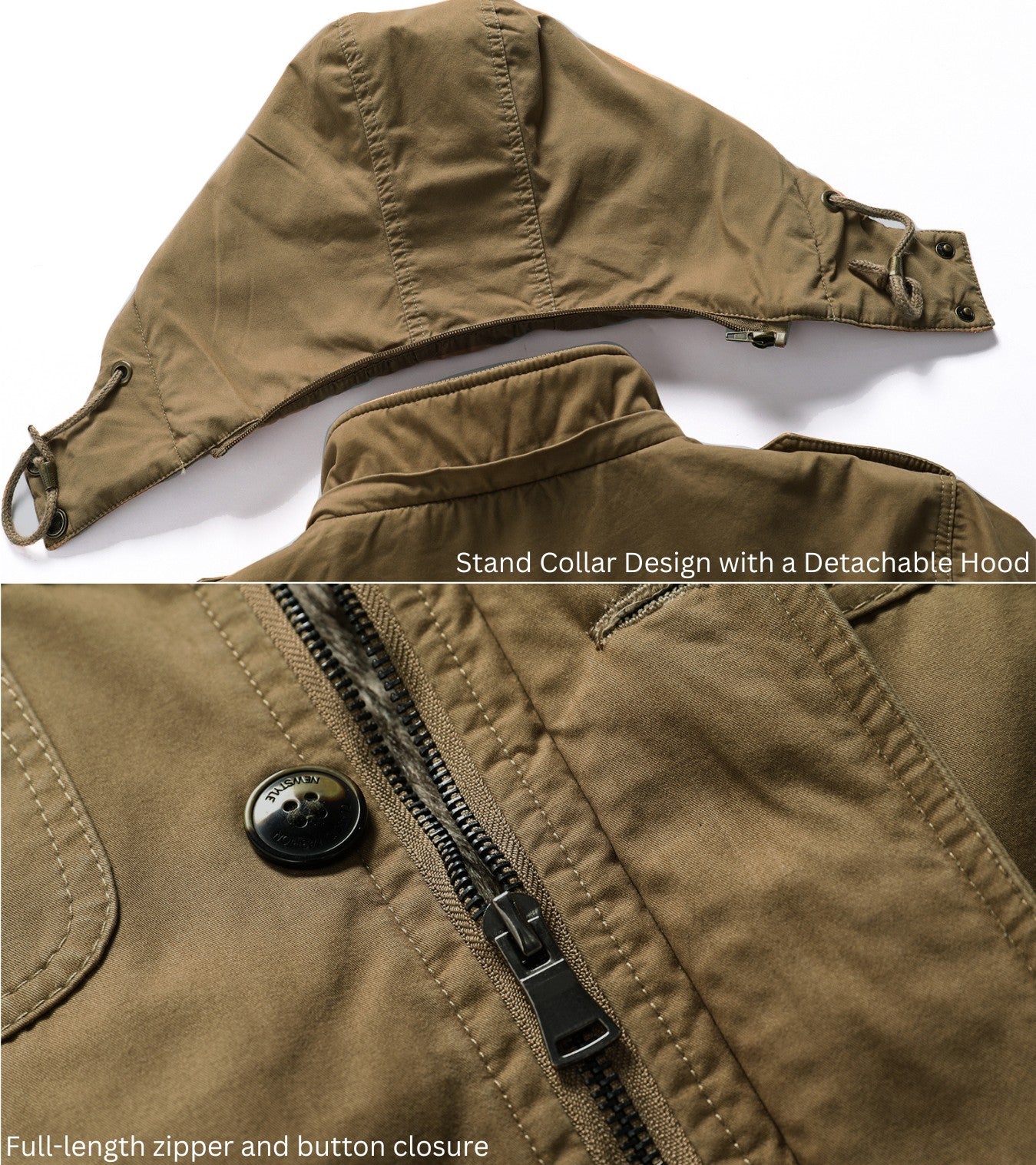 L'MONTE Men's Khaki Heavy-Duty Winter Jacket My Store