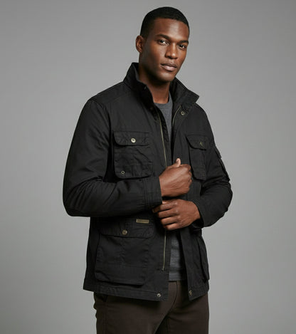 L'MONTE Men's Black Cotton Outdoor Fall Jacket For Mild Winter My Store