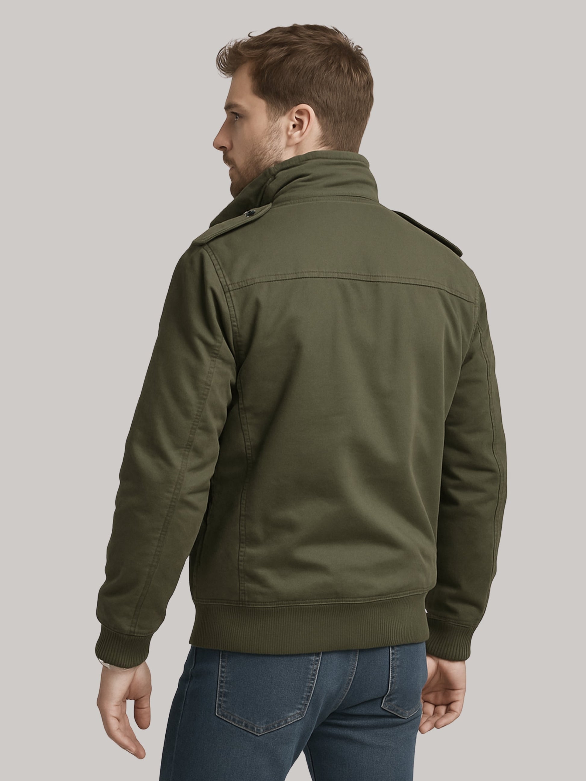 L'MONTE Men's Army Green Military-Style Cargo Winter Jacket My Store