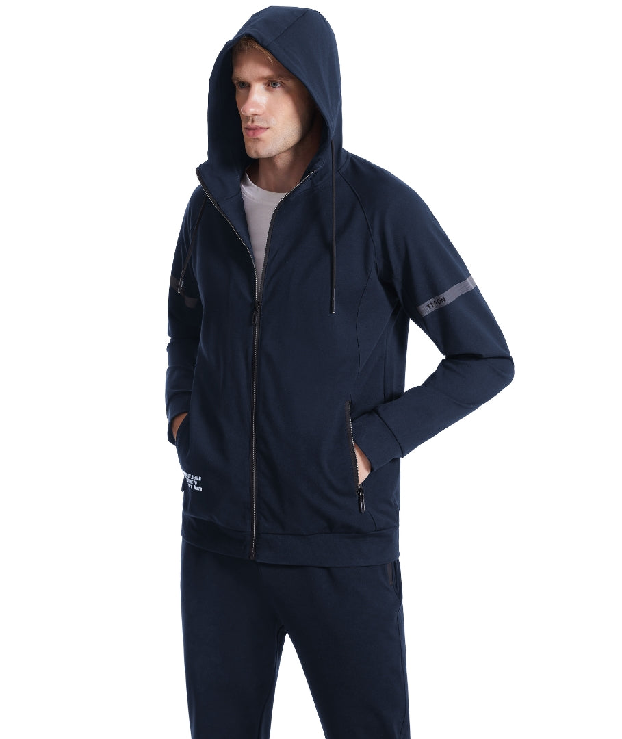 L'MONTE Men's Full Zip 2 Piece Blue Hoodie Tracksuits My Store