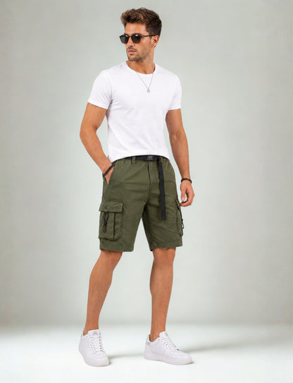 L'MONTE  Imported  Men's Multi Pocket Green Cargo Shorts My Store
