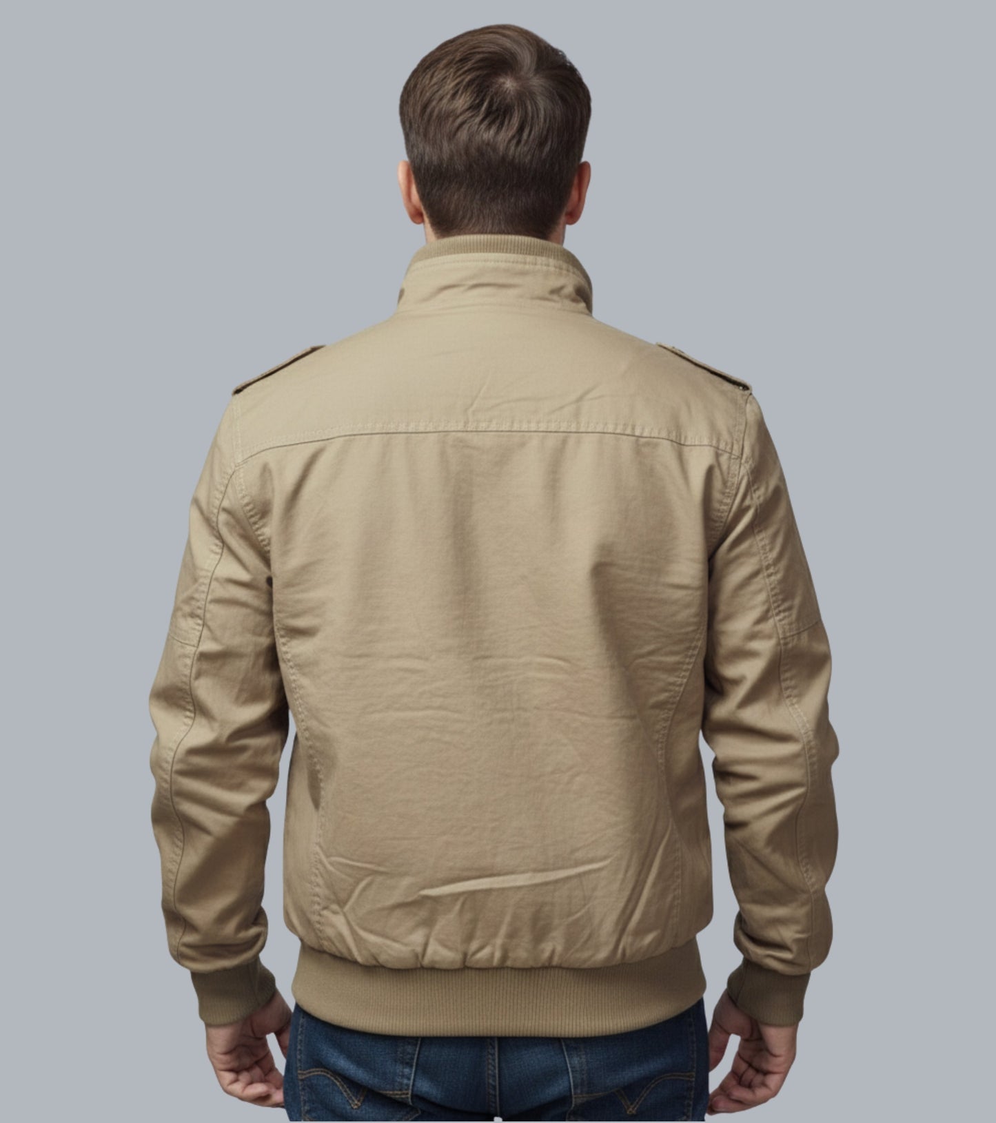 L'MONTE Men's Khaki Casual Bomber Jacket My Store