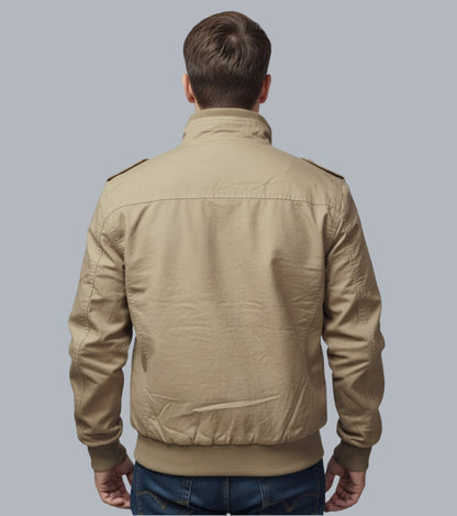 L'MONTE Men's Khaki Casual Bomber Jacket My Store