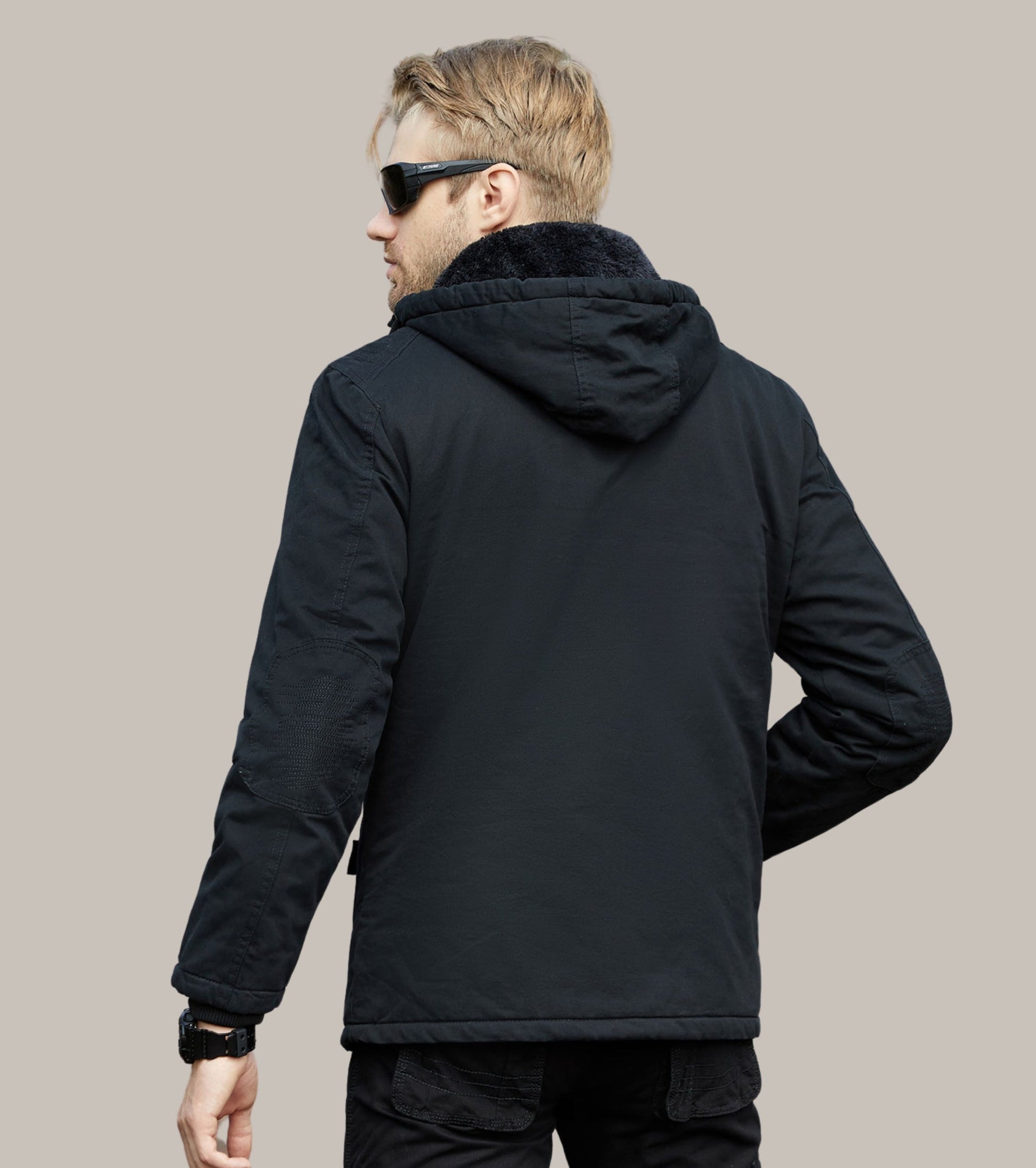 L'MONTE Men's Black Winter Jacket With Detachable Hood My Store