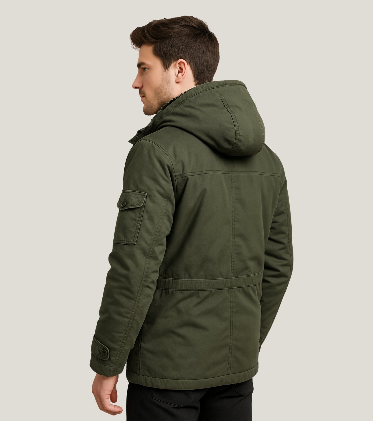 L'MONTE Men's Army Green Heavy-Duty Winter Jacket My Store