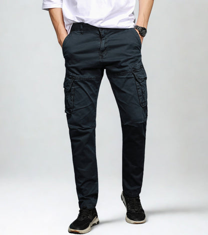 L'MONTE Imported Men's Regular Fit Casual Blue Cotton Cargo Joggers Lmonte International