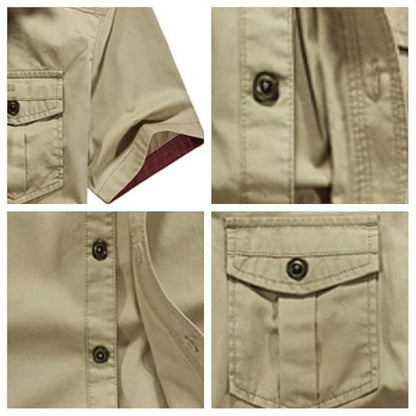 L'monte Men's Cargo Shirts Half Sleeve with Pockets(SHIRLM1589) My Store