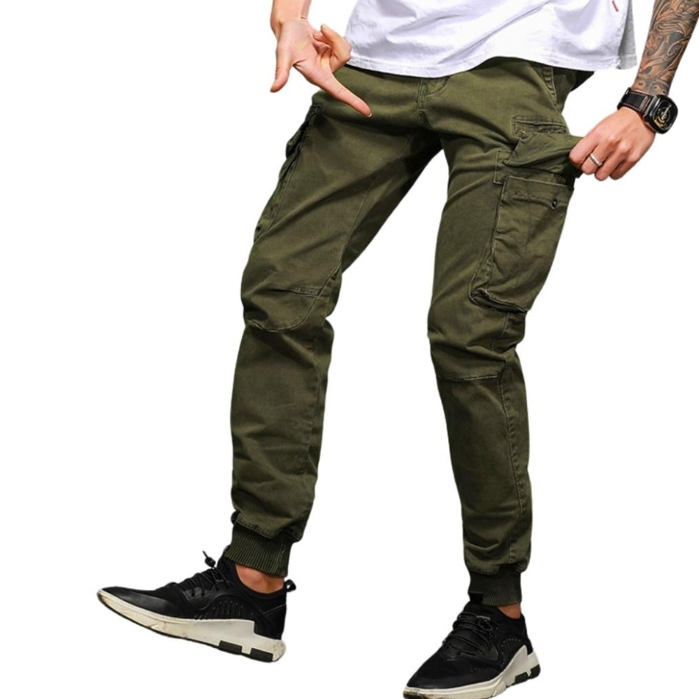 L'MONTE Imported Slim Fit Green Joggers My Store