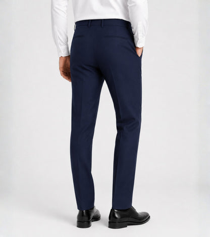 L'MONTE Men's Blue Slim Fit Formal Pant My Store