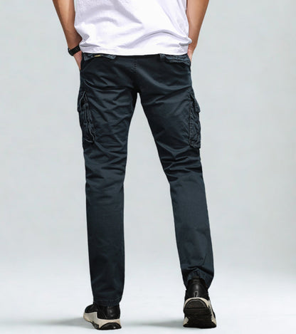 L'MONTE Imported Men's Regular Fit Casual Blue Cotton Cargo Joggers Lmonte International