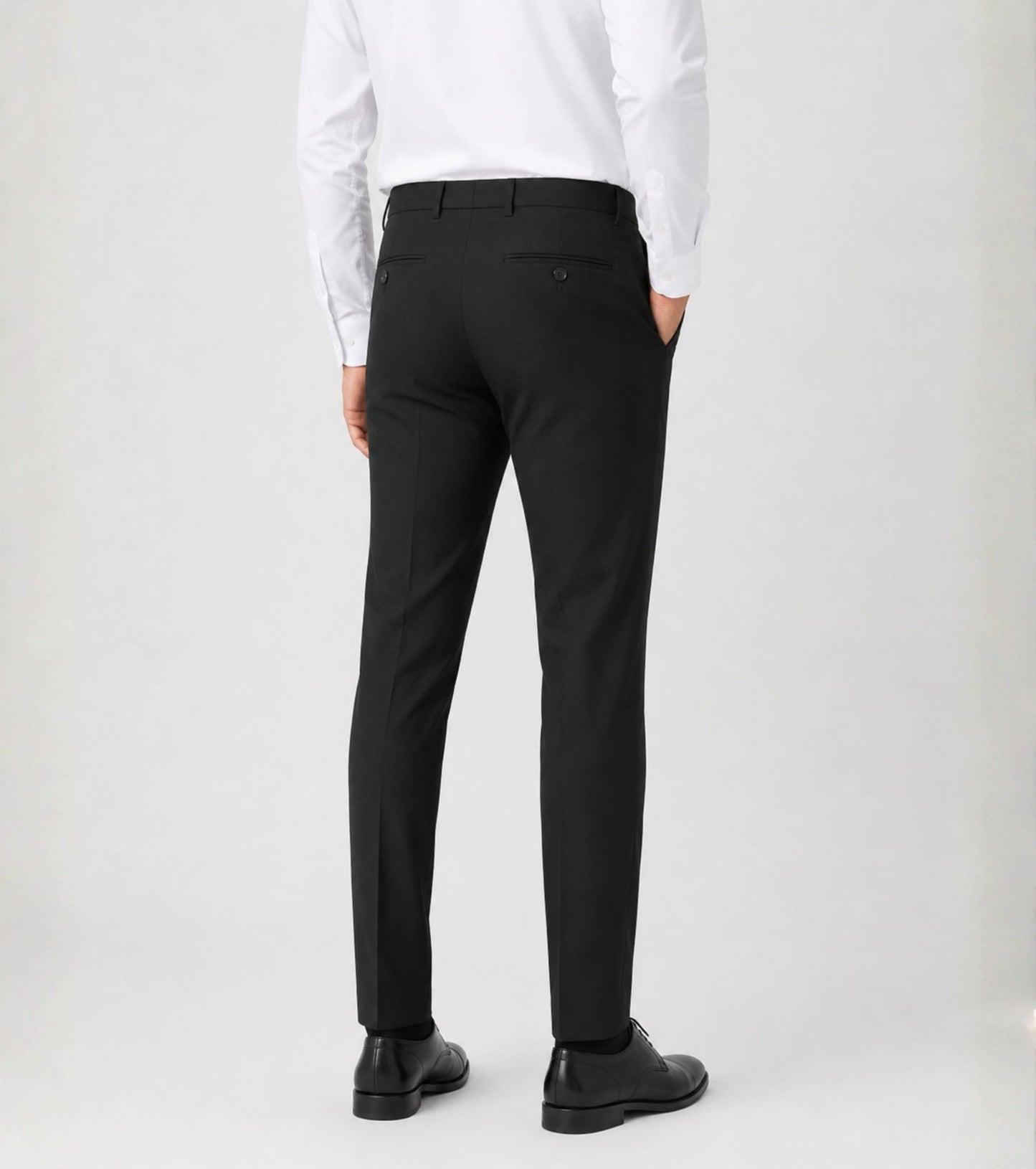 L'MONTE Men's Black Slim Fit Formal Pant My Store