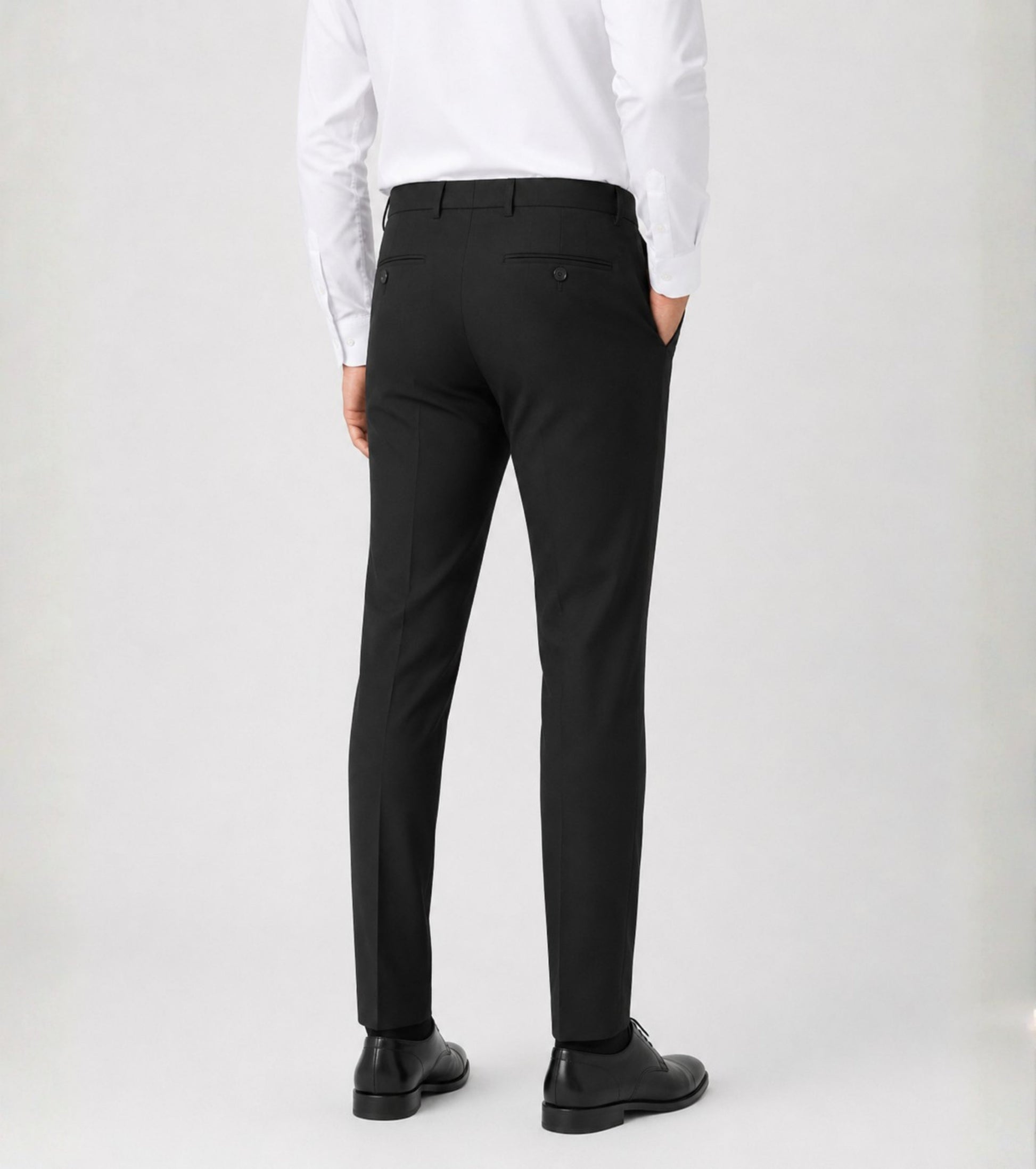 L'MONTE Men's Black Slim Fit Formal Pant My Store