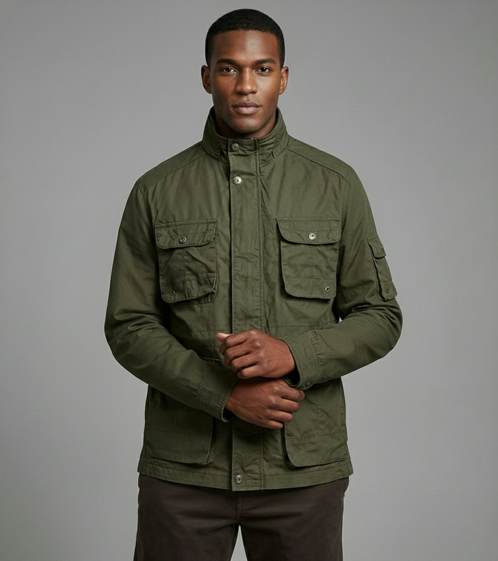 L'MONTE Men's Army Green Cotton Outdoor Fall Jacket For Mild Winter My Store
