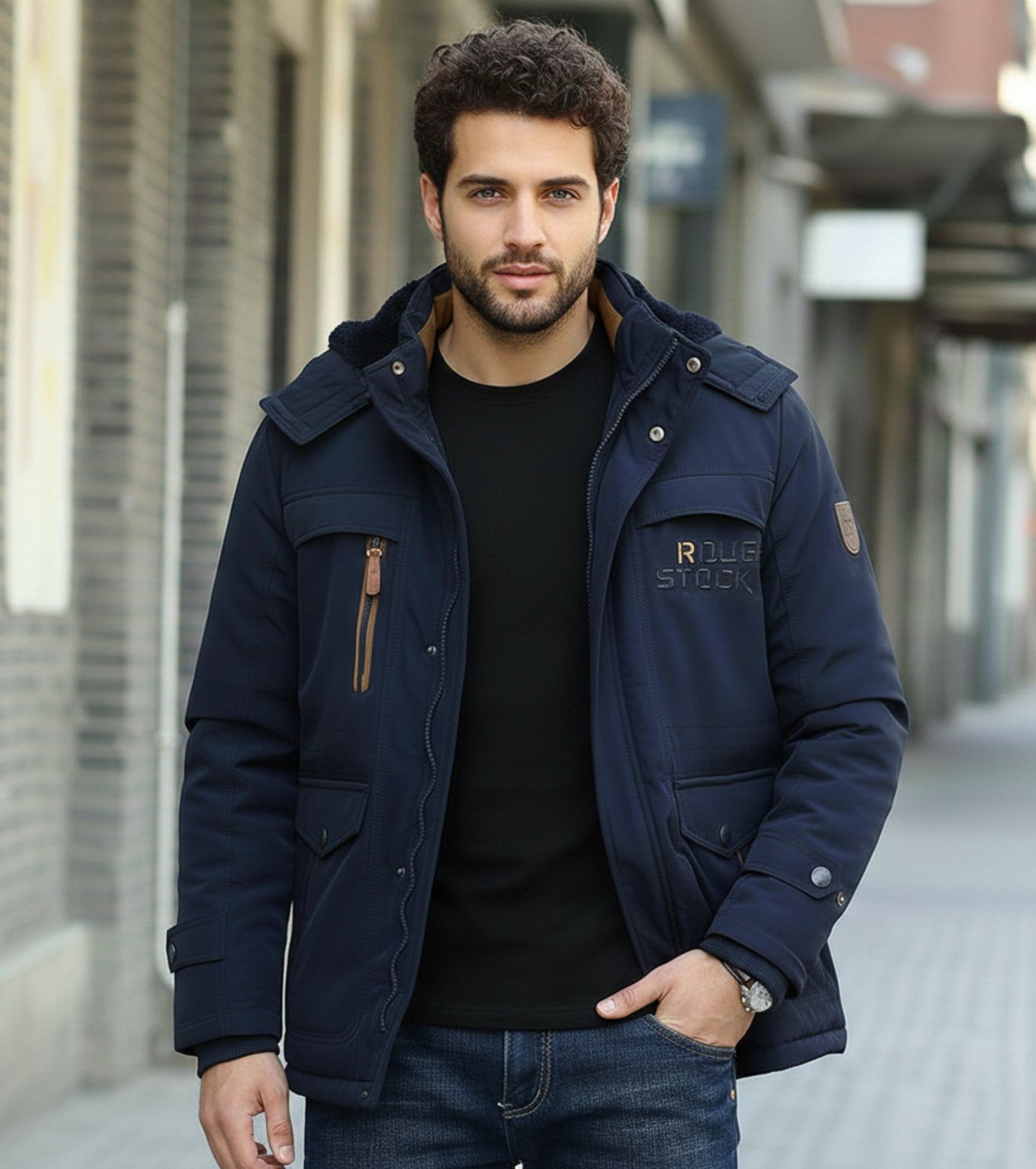 L'MONTE Men's Dark Blue Heavy-Duty Parka Jacket My Store