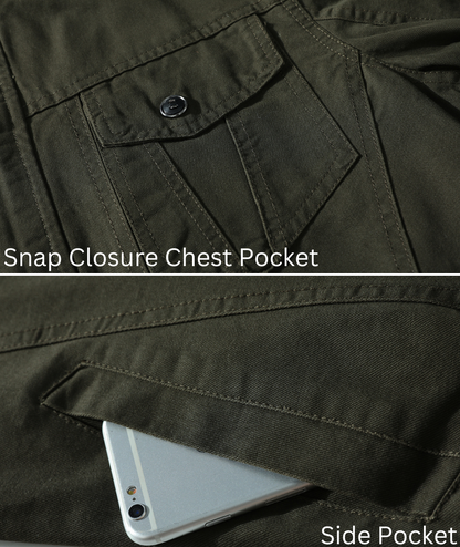 L'MONTE Men's Army Green Casual Bomber Jacket My Store