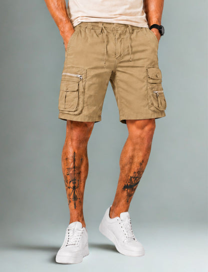 L'MONTE Imported Multi-Pocket Khaki Cargo Shorts for Men My Store