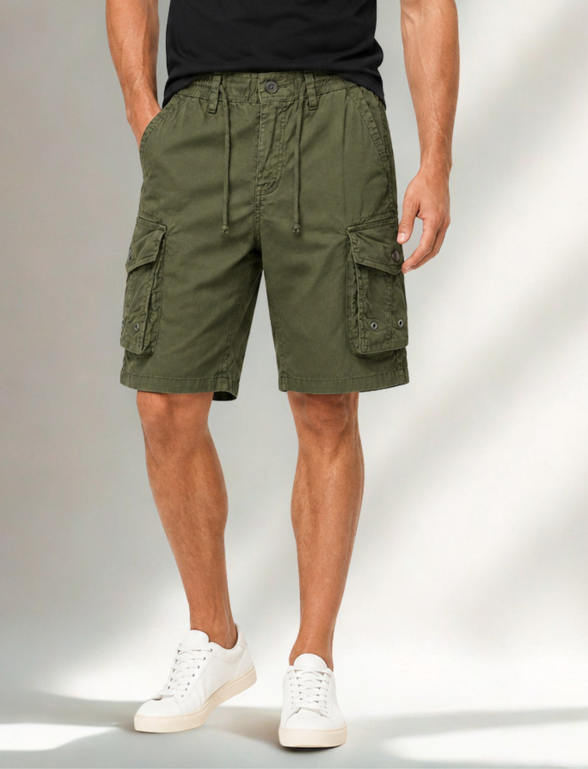 L'MONTE  Imported  Men's Multi  Green Pocket Cargo Shorts | Casual Utility Shorts for Men My Store