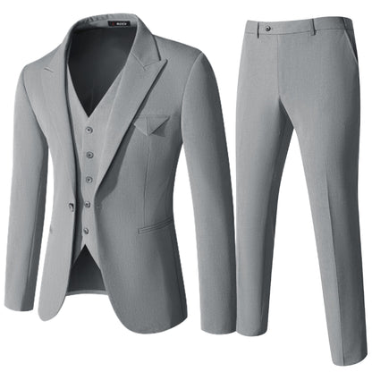 L'MONTE Imported 3 Piece Suit Blazer for Men Formal Slim Fit with One Button Closure Coat (BLSLM6901) My Store