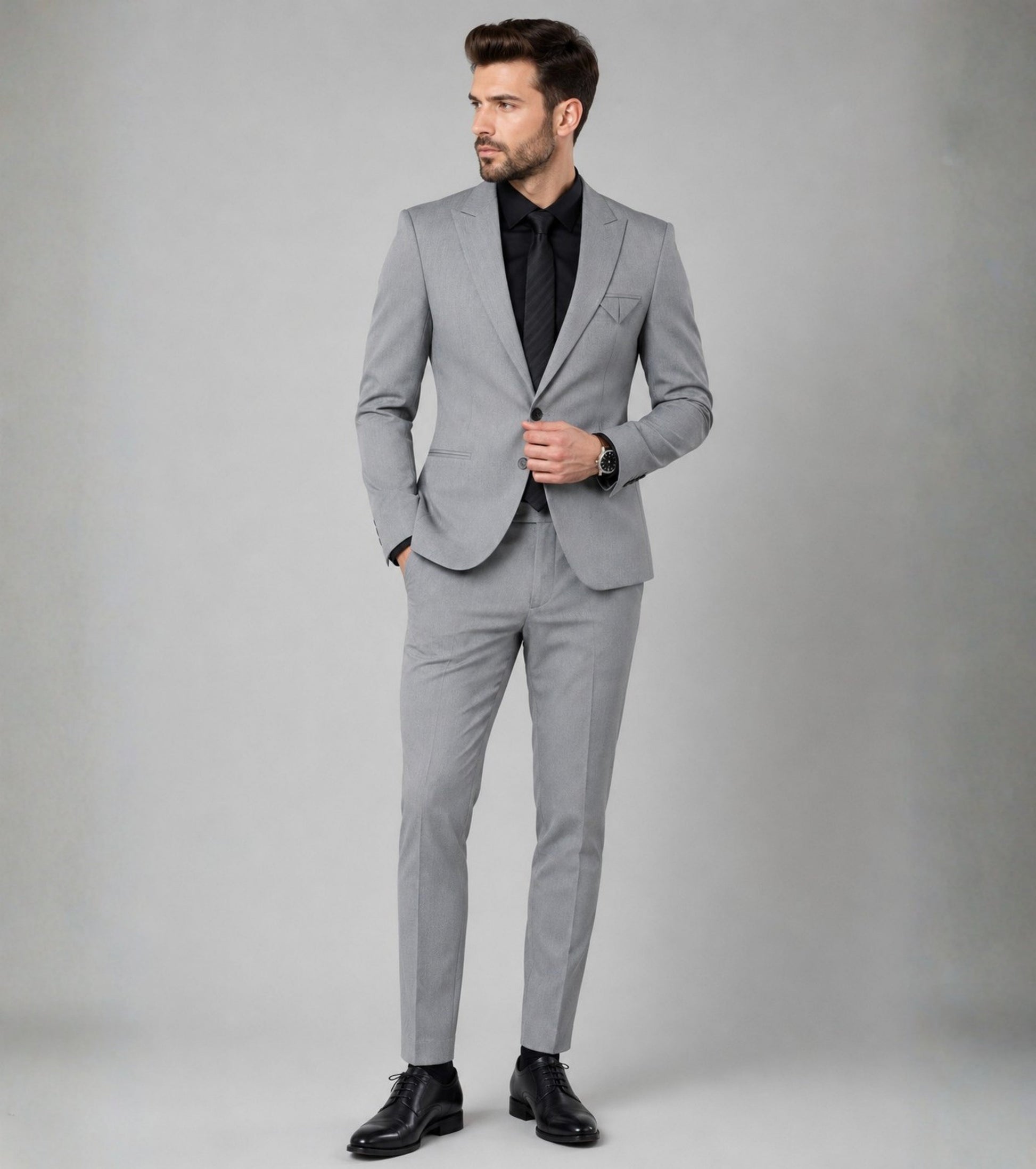 L'MONTE Men's Grey Casual Slim Fit Blazer My Store