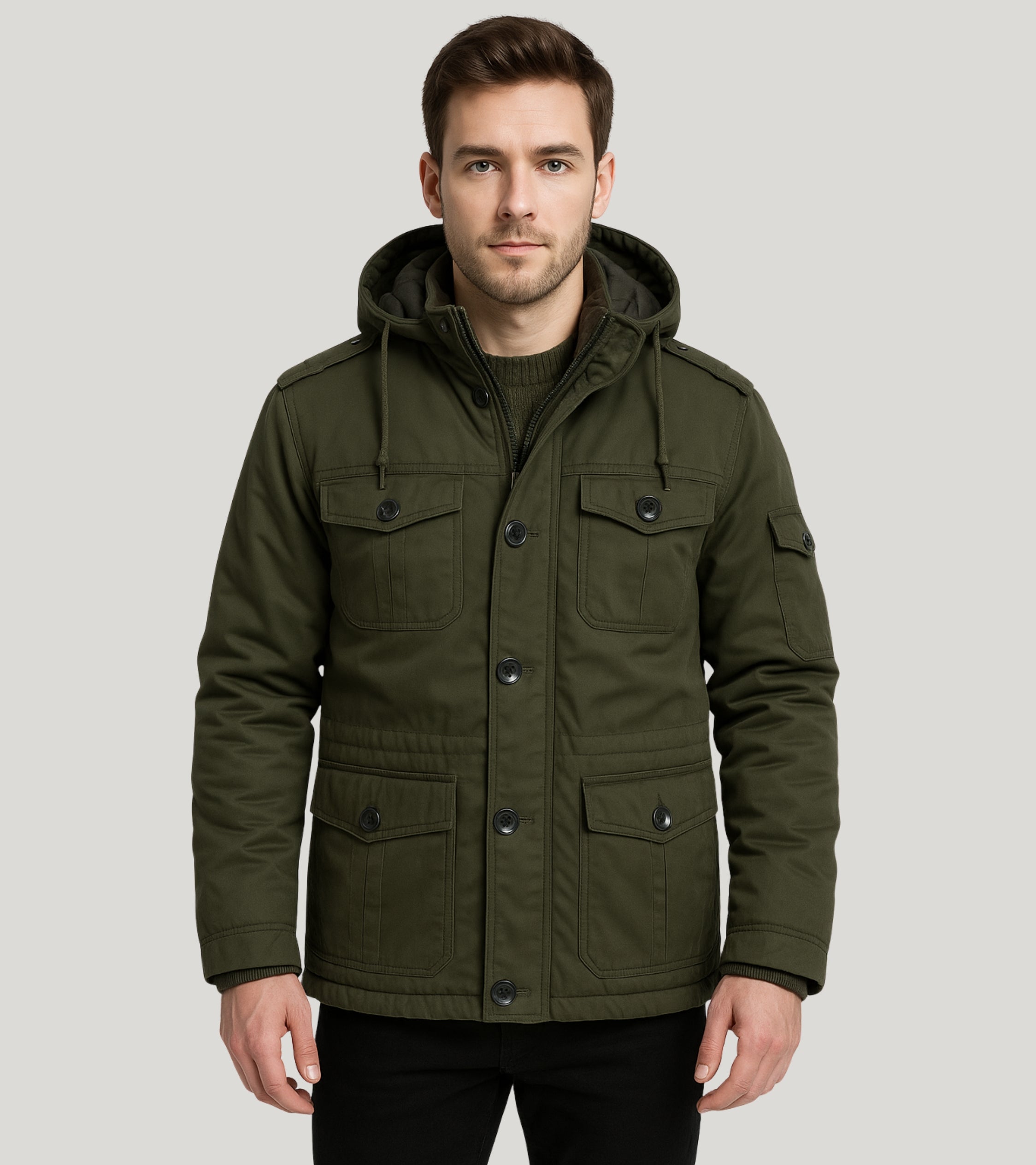L'MONTE Heavy-Duty Black Winter Jacket | Windproof & Insulated