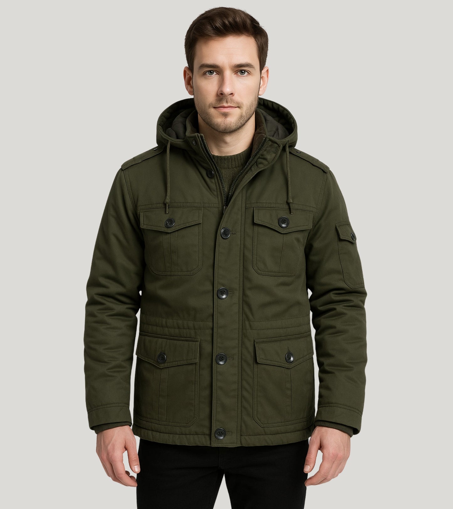 L'MONTE Men's Army Green Heavy-Duty Winter Jacket My Store