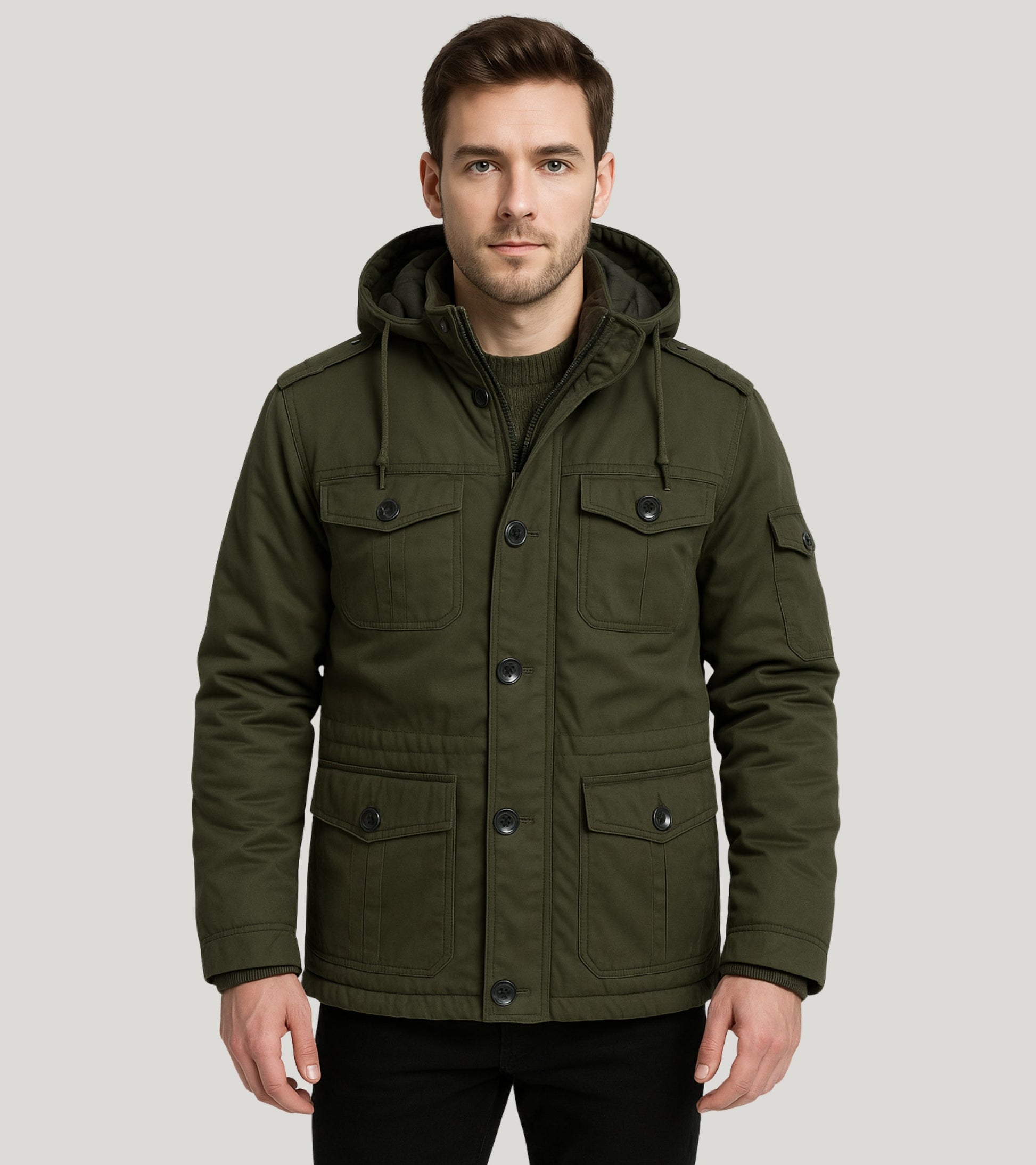 L'MONTE Men's Army Green Heavy-Duty Winter Jacket My Store