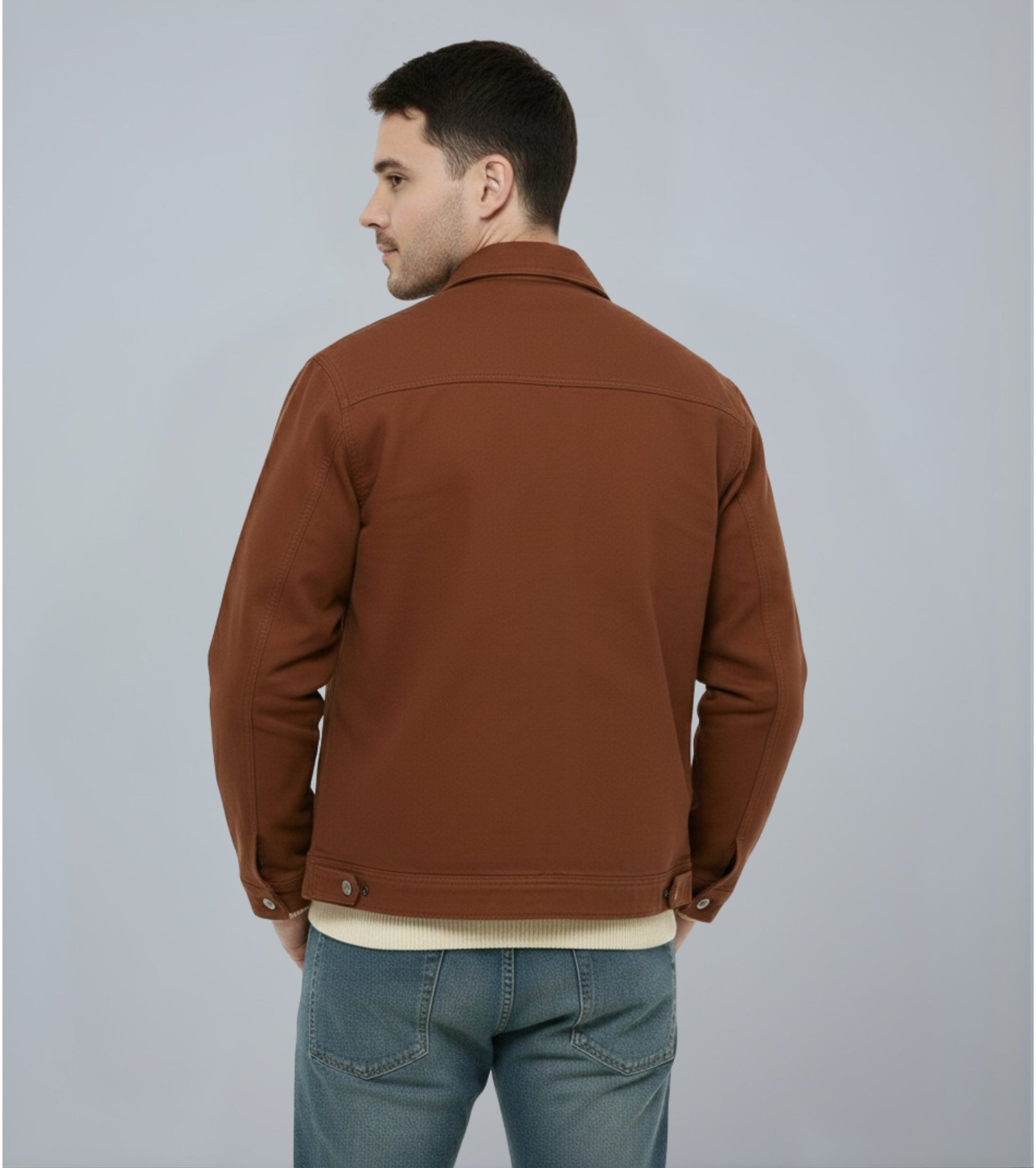 L'MONTE Men's Winter-Ready Brown Canvas Jacket My Store