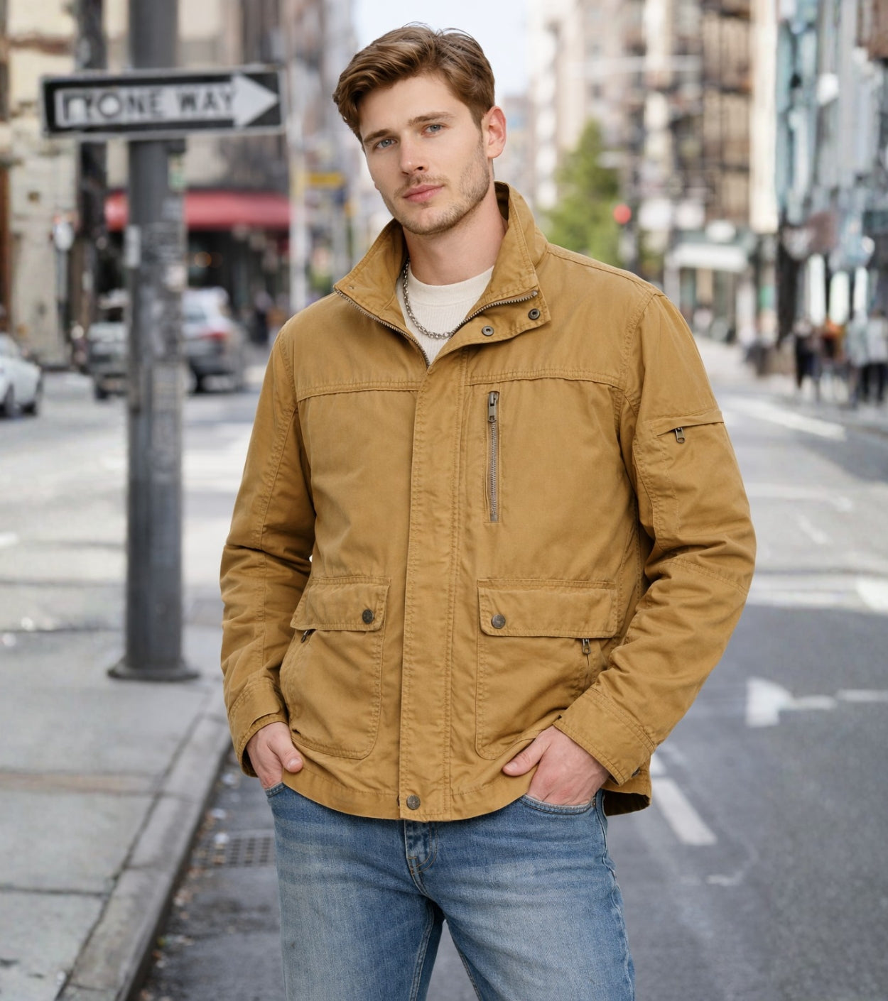 L'MONTE Men's Cotton Yellow Jacket For Mild Winter My Store