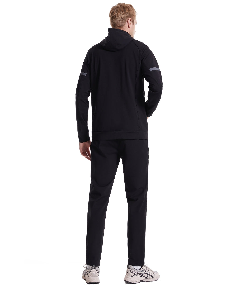 L'MONTE Men's Full Zip 2 Piece Black Hoodie Tracksuits My Store