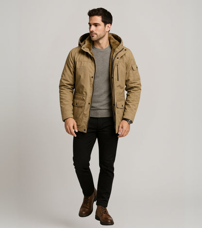 L'MONTE Men's Khaki Heavy-Duty Winter Jacket My Store
