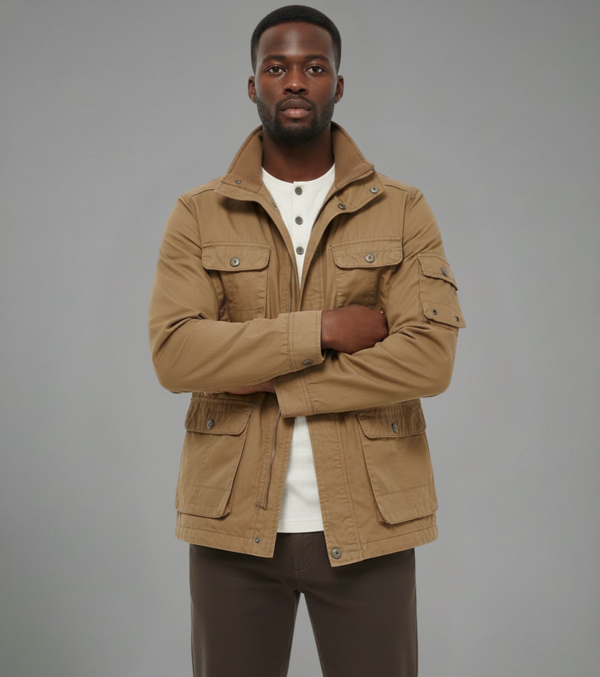 L'MONTE Men's Khaki Cotton Outdoor Fall Jacket For Mild Winter My Store