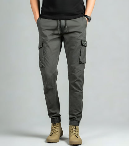 L'MONTE Men's Green Cotton Stretch Cargo Joggers Lmonte International