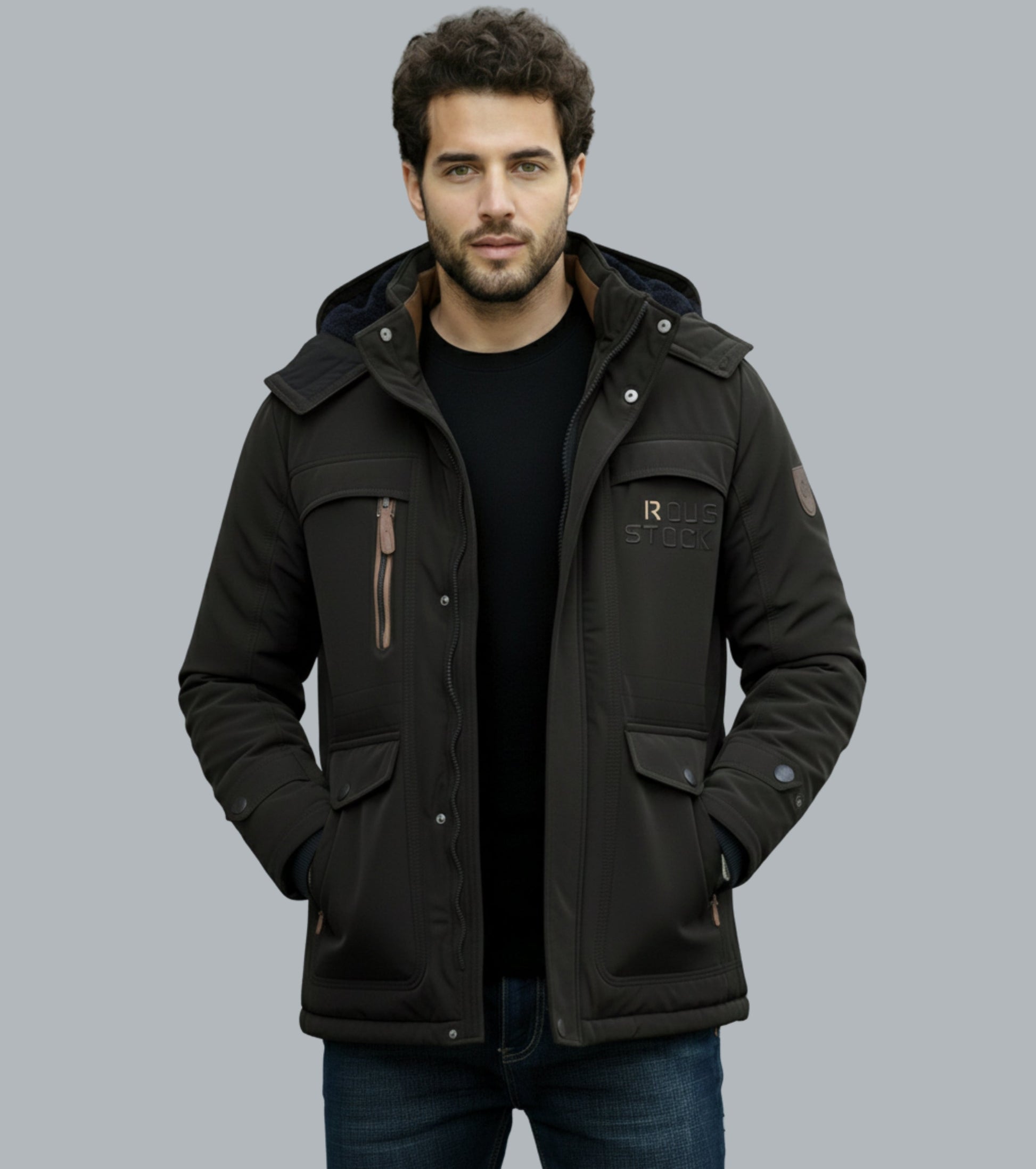 L'MONTE Men's Black Heavy-Duty Parka Jacket My Store