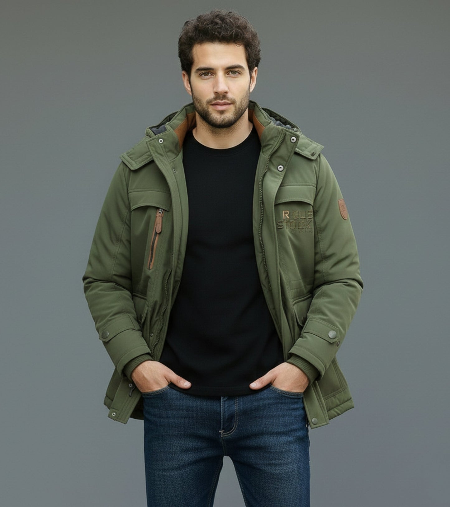 L'MONTE Men's Army Green Heavy-Duty Parka Jacket My Store