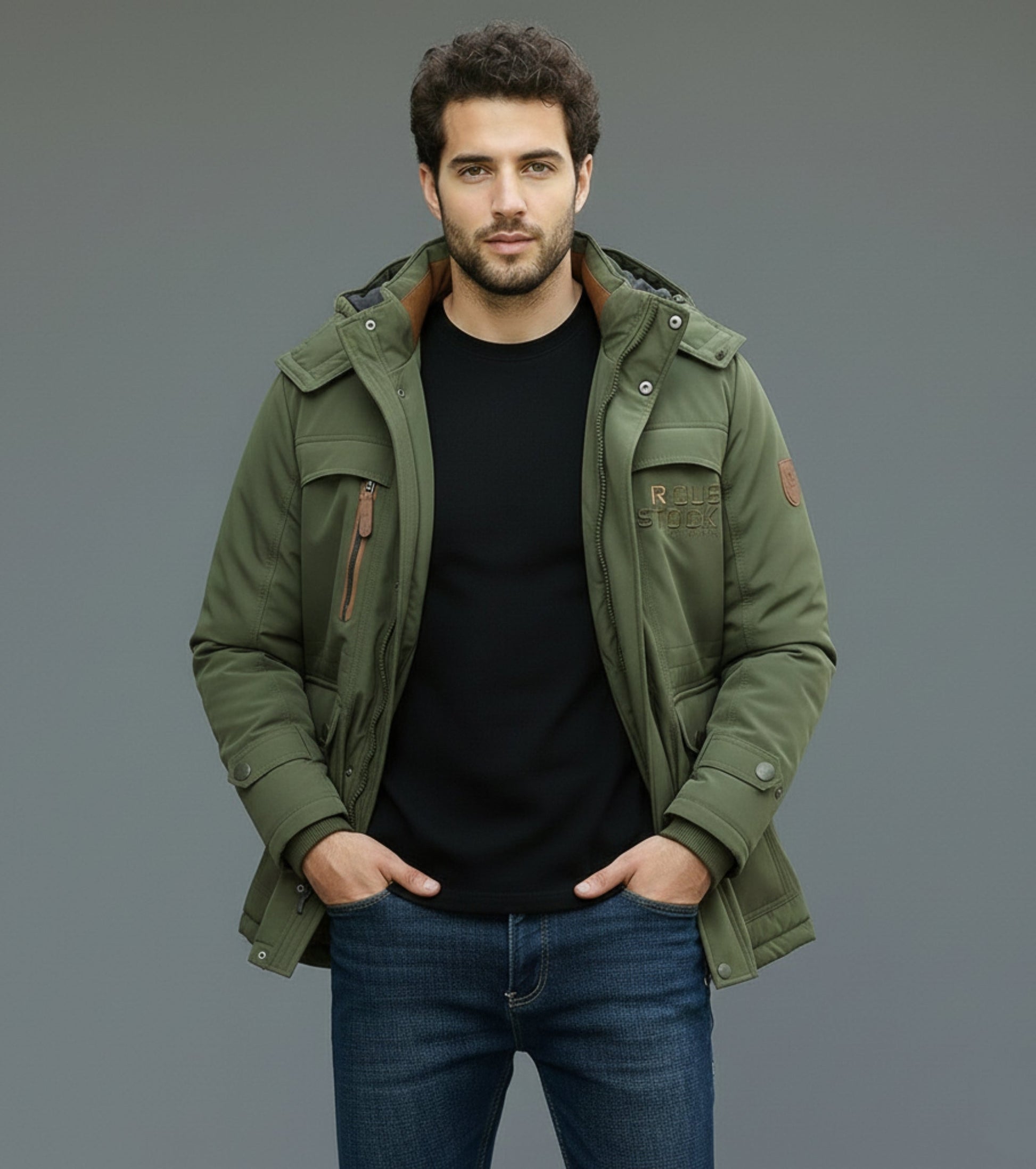 L'MONTE Men's Army Green Heavy-Duty Parka Jacket My Store