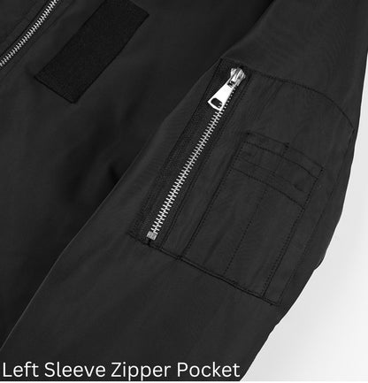 L'MONTE Men's Black Polyester Bomber Fall Jacket My Store
