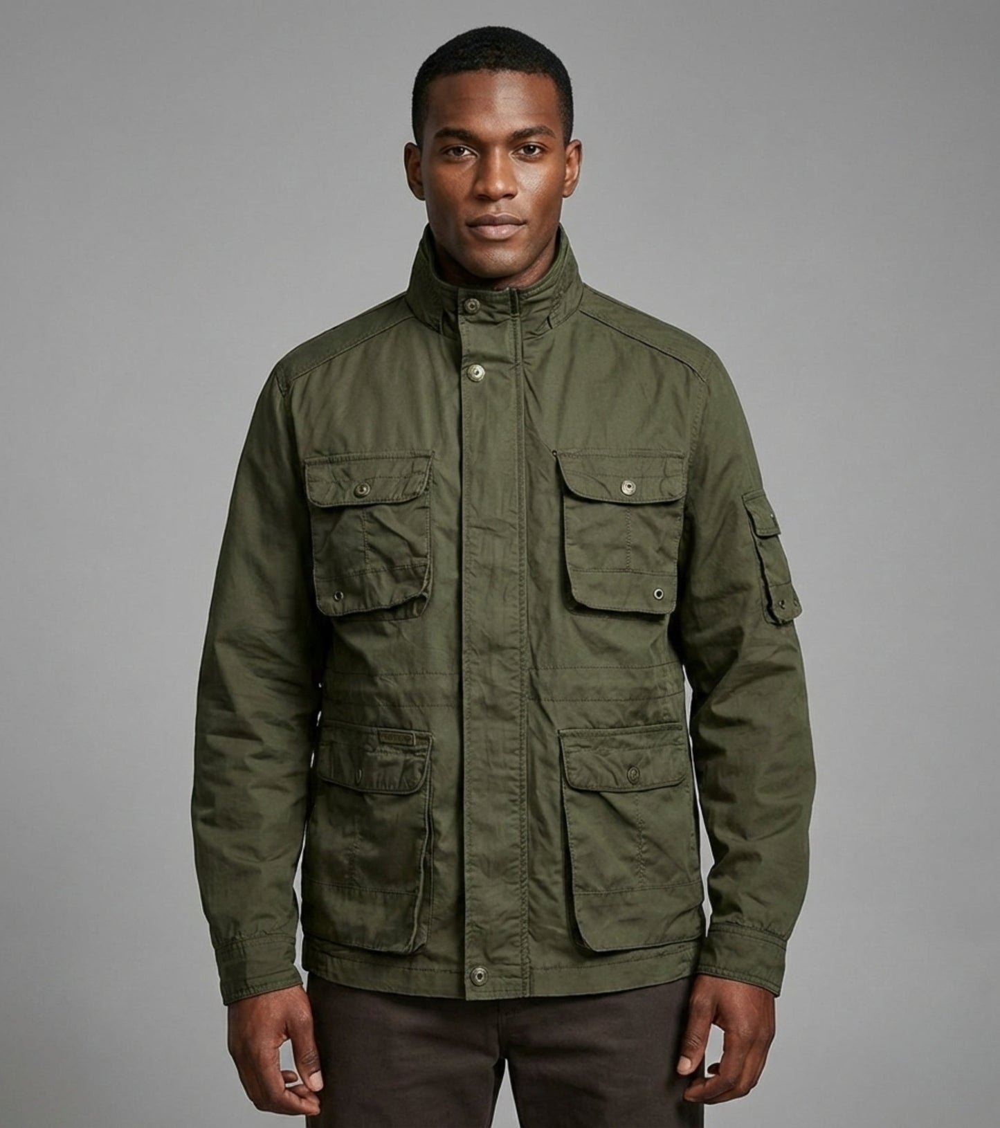 L'MONTE Men's Army Green Cotton Outdoor Fall Jacket For Mild Winter My Store