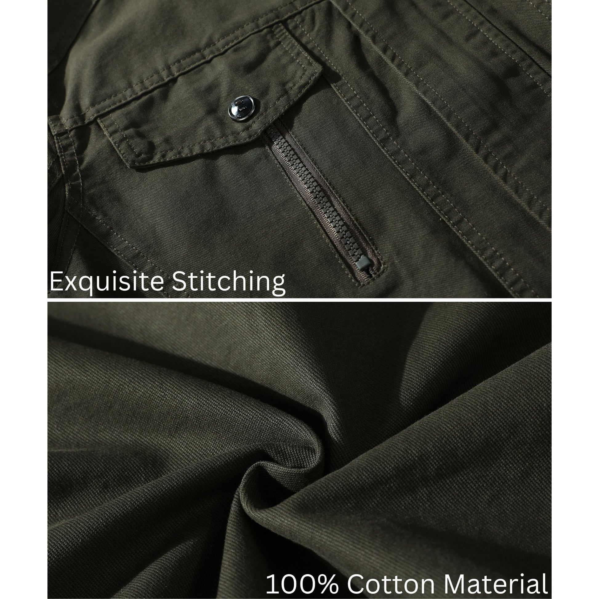 L'MONTE Men's Khaki Casual Bomber Jacket My Store