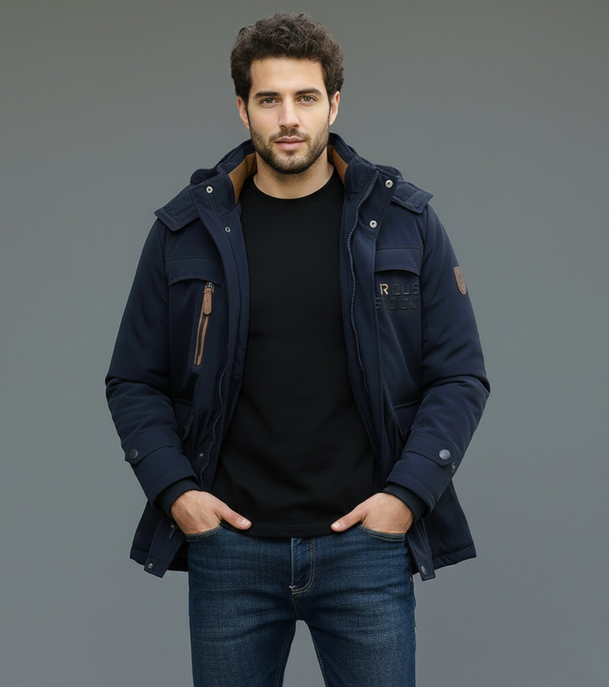 L'MONTE Men's Dark Blue Heavy-Duty Parka Jacket My Store