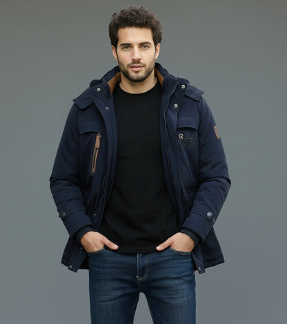 L'MONTE Men's Dark Blue Heavy-Duty Parka Jacket My Store