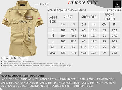 L'monte Men's Cargo Shirts Half Sleeve with Pockets My Store
