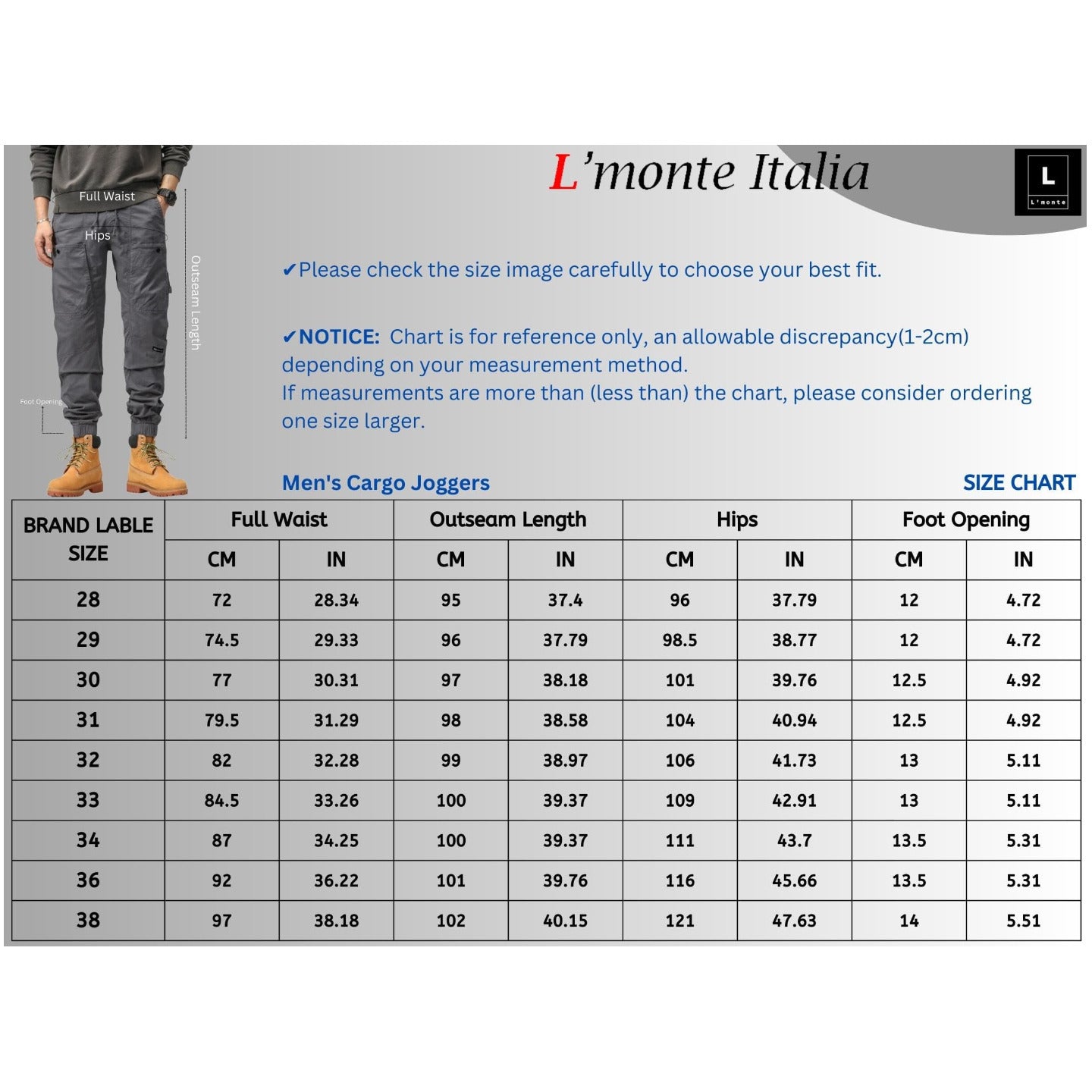 L'MONTE Imported Expandable Elastic Waist Slim Fit Grey Cotton Cargo Joggers My Store