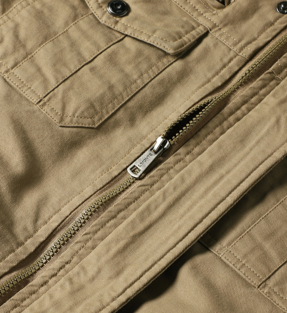 L'MONTE Men's Khaki Military-Style Cargo Winter Jacket My Store