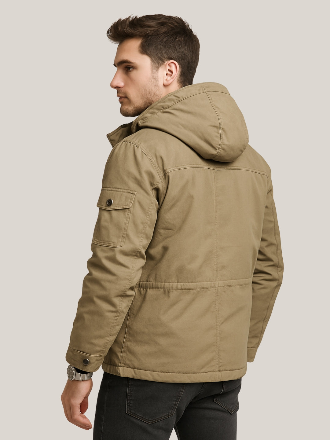 L'MONTE Men's Khaki Heavy-Duty Winter Jacket My Store