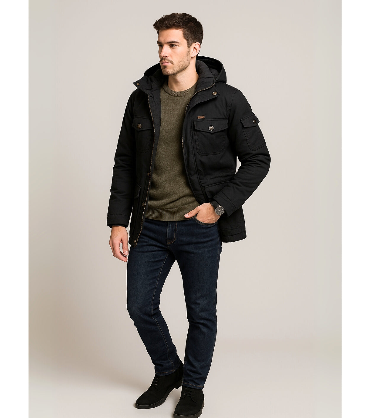 L'MONTE Men's Black Heavy-Duty Winter Jacket My Store