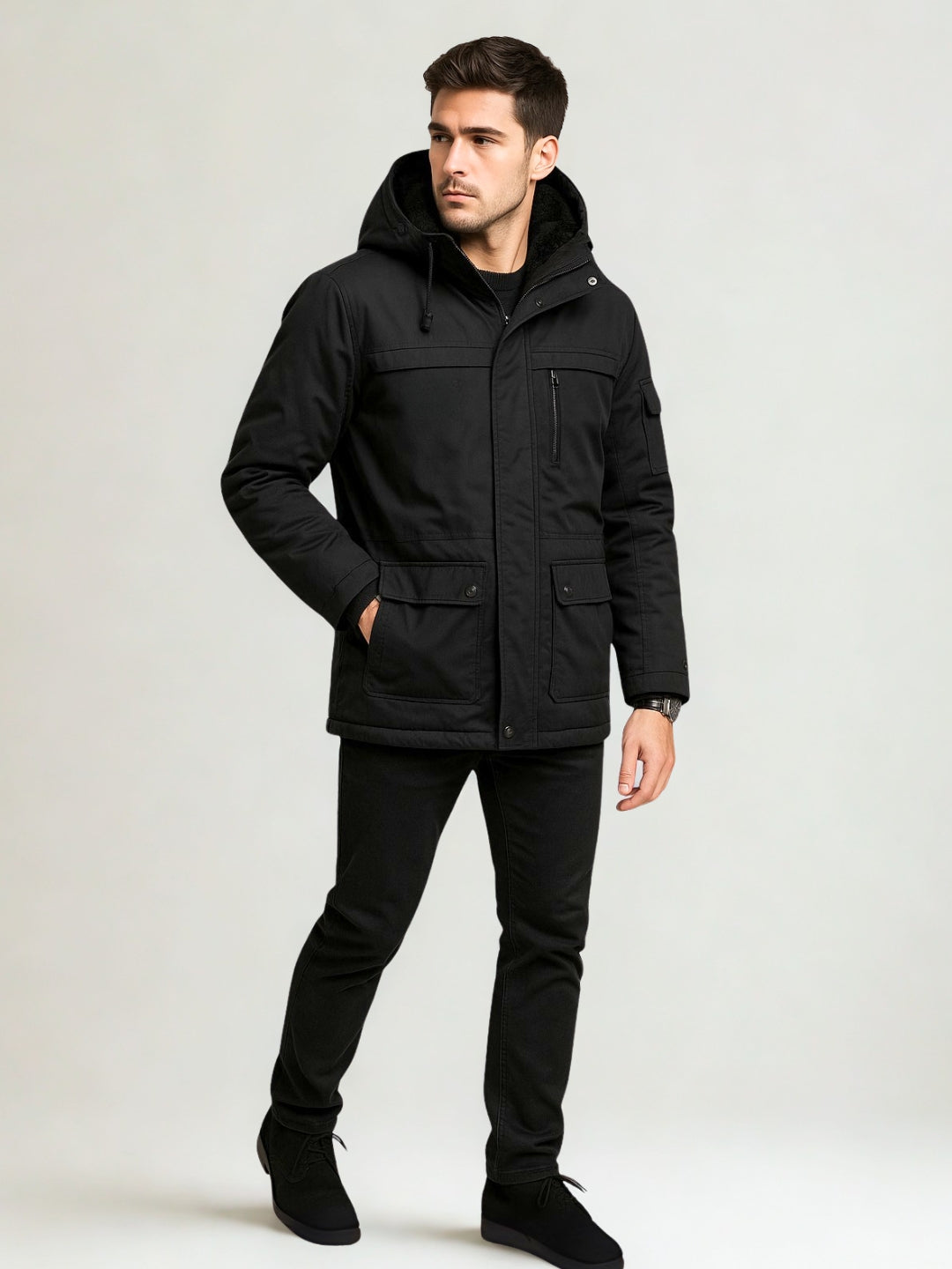 L'MONTE Men's Black Heavy-Duty Winter Jacket My Store