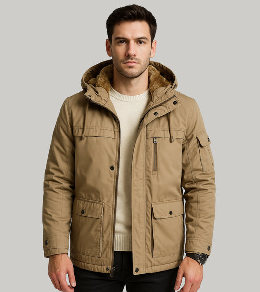 L'MONTE Men's Khaki Heavy-Duty Winter Jacket My Store